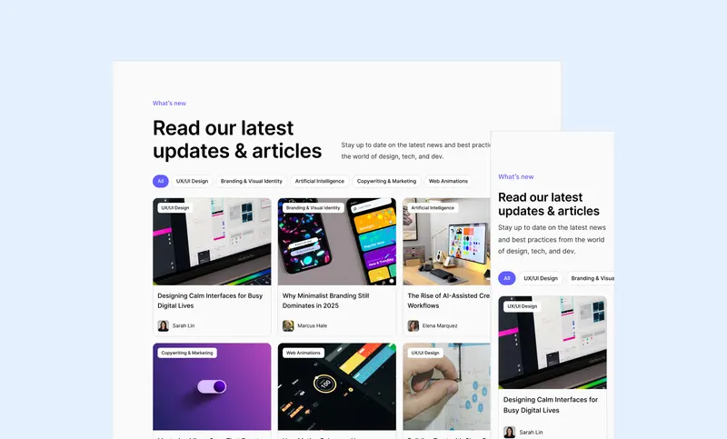 Preview of Blog Web Section