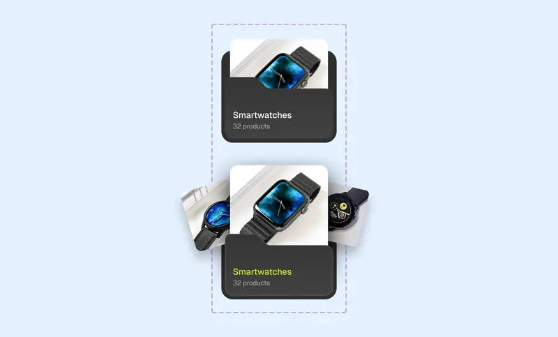Preview of Card with interactive image stack
