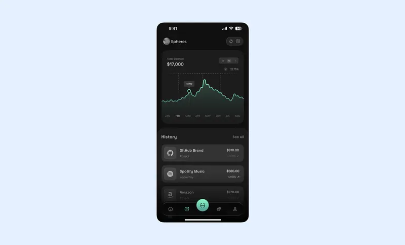 Preview of Dark Mode Statistics App Screen