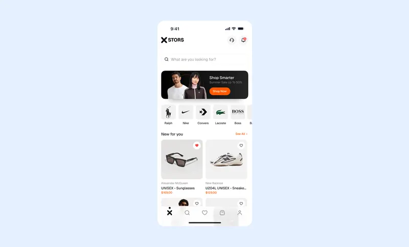 Preview of Ecommerce screen mobile app