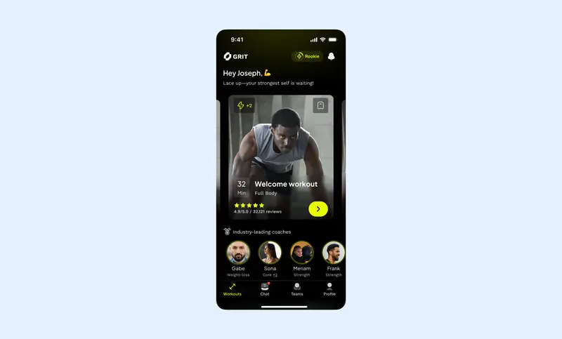 Preview of Fitness App Home Screen