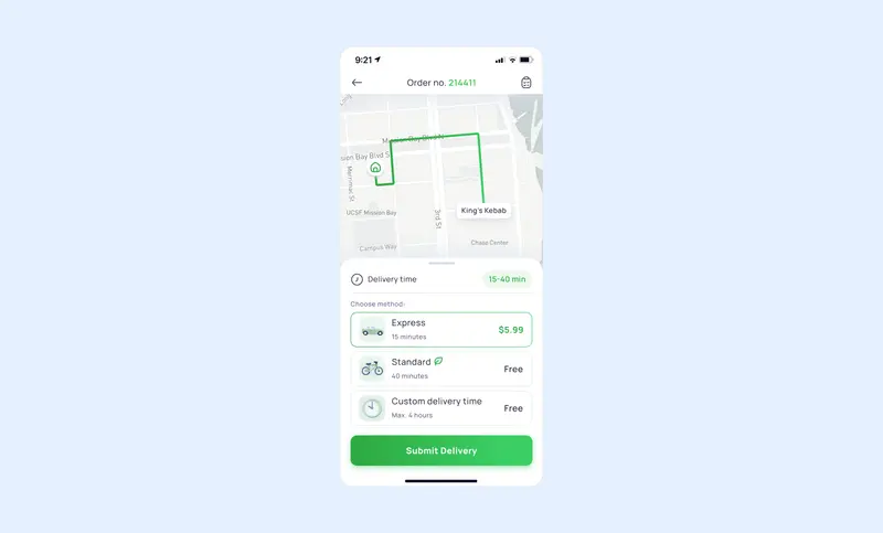 Preview of Food Delivery App Screen