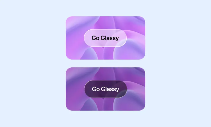 Preview of Glassmorphism Buttons