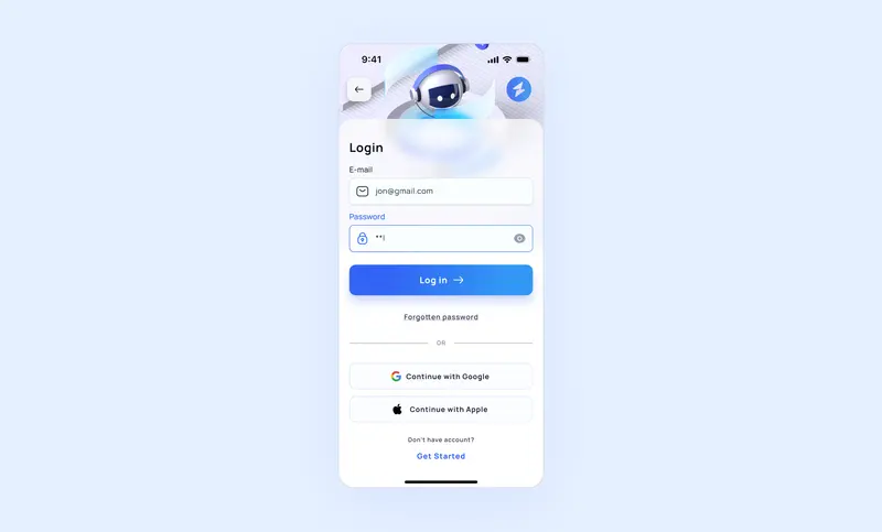 Preview of Login iOS App Screen