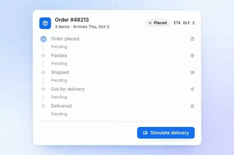 Preview of Order Tracker