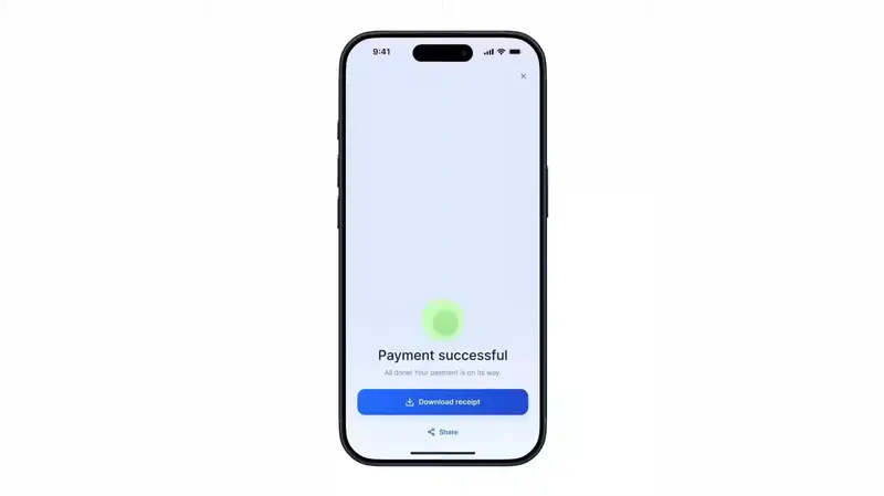 Preview of Animated Receipt App Screen