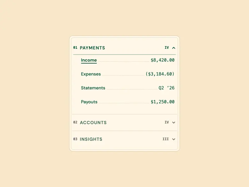 Preview of Accordion Menu