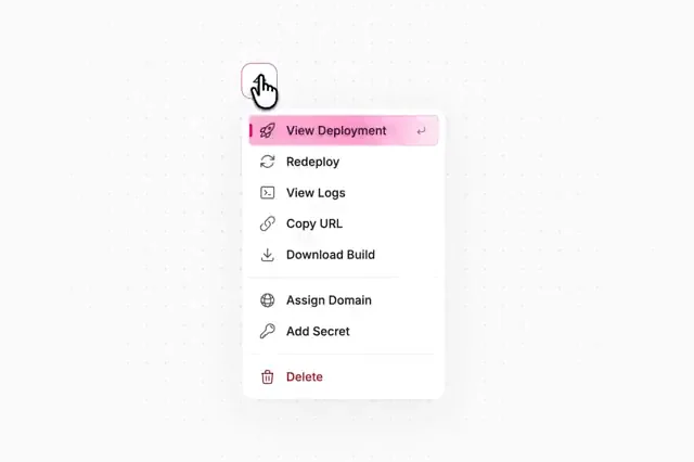 Preview of Action Menu