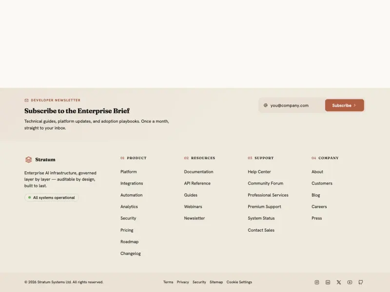 Preview of Enterprise Footer