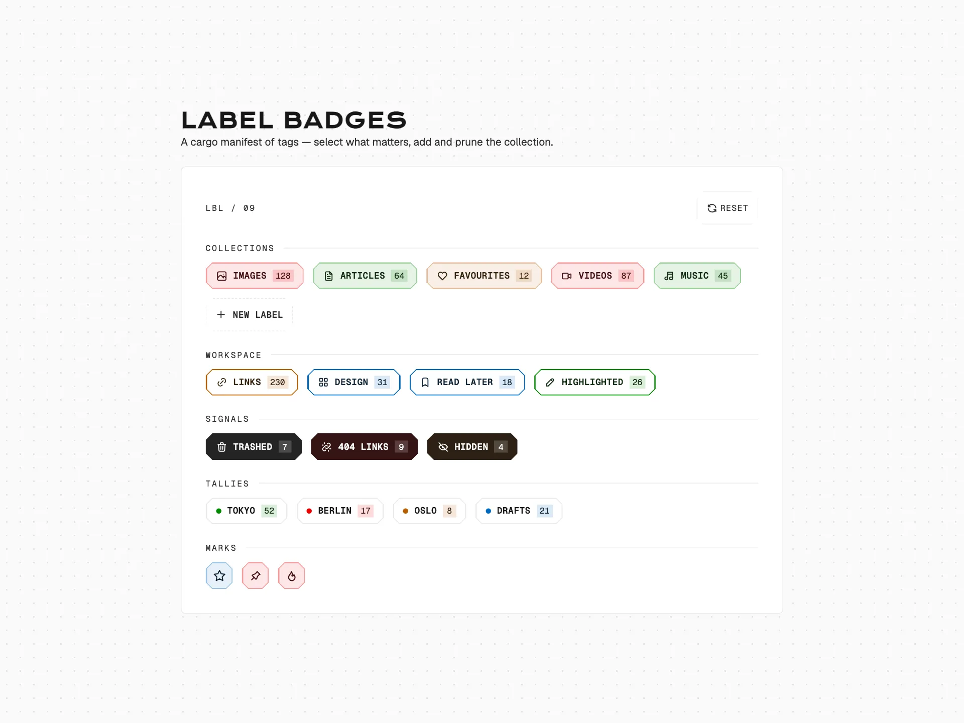 Preview of Label Badges