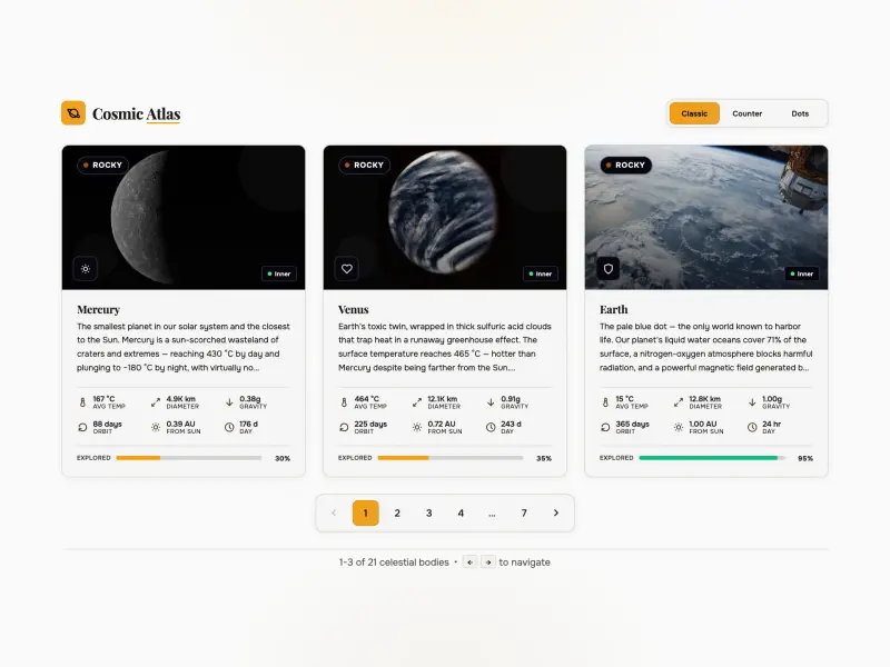 Preview of Cosmic Atlas (Multi-Mode Pagination)