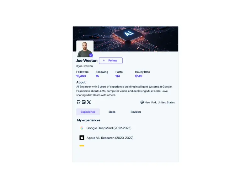 Preview of Social Profile Tabs