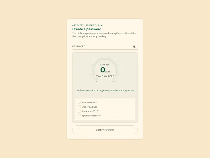 Preview of Cryostat Password Dial