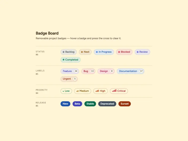 Preview of Status Badge