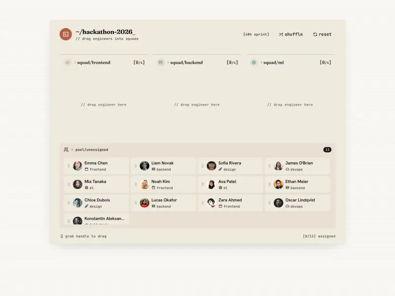 Preview of Team Builder
